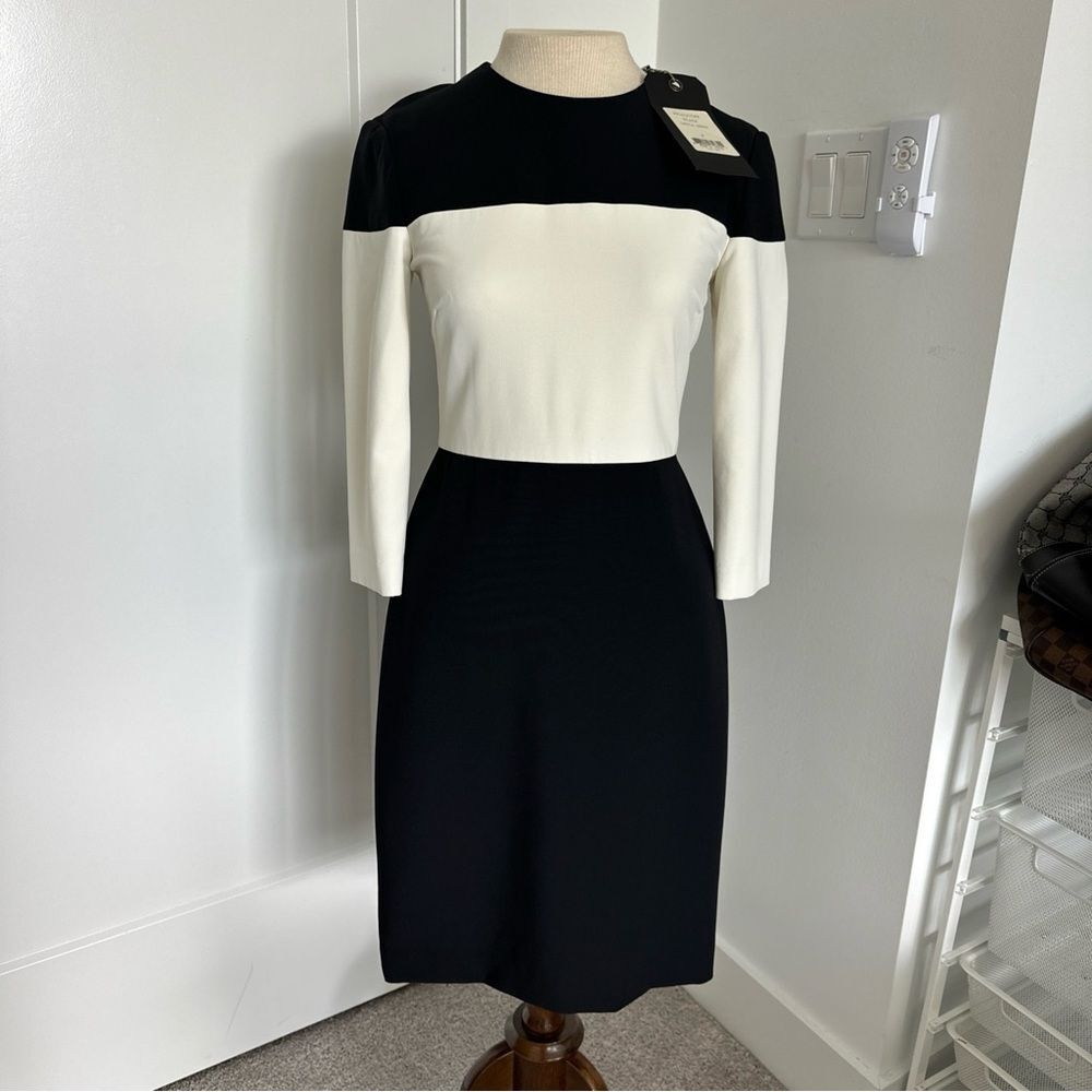 Rag & Bone Black White Carola Colorblock Dress Sz 2 Stretch Bodycon NWT $495